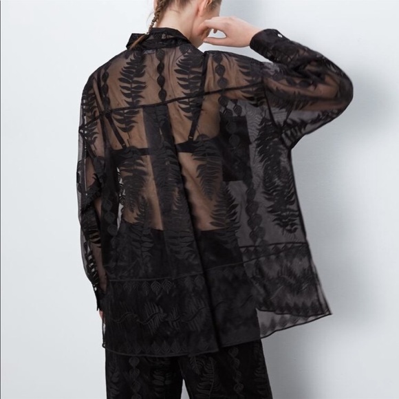 Zara embroidered organza shirt - Picture 15 of 16
